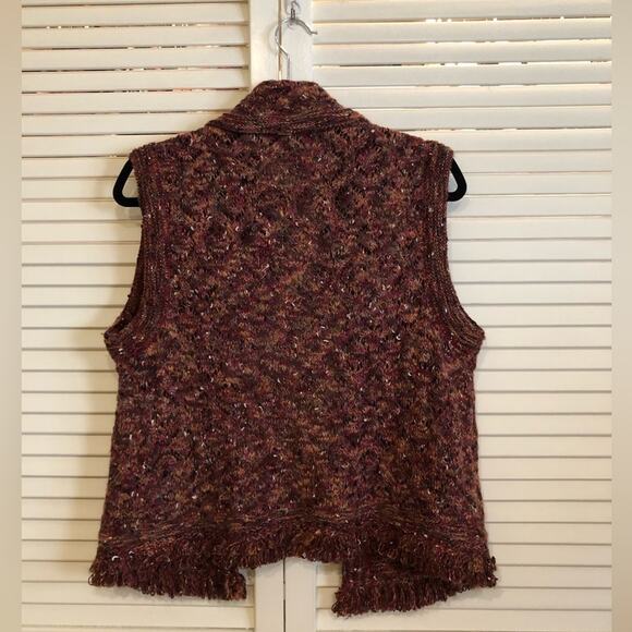 St. John Multicolor Slub Wool and Alpaca Knit Vest Size Small - Picture 7 of 10